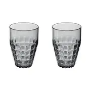 2x Guzzini Tiffany 510ml 19cm Tall Tumbler Drinking Water/Juice Glassware Grey
