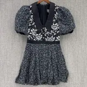 By Anthropologie Short-Sleeve Button-Front Mini Dress Size 12
