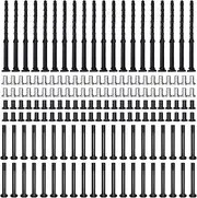 Waltool 160Pcs PC Computer Case Cooling Fan Mount Screws Set, M5x10 Black and Silver Case Fan Mounting Screws and 65mm Soft Rubber Rivet, Laptops Computer Screw Kit