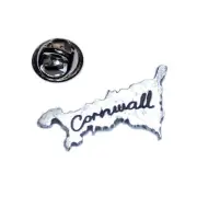 Map of Cornwall Pewter Lapel Pin Badge XDHLP1218