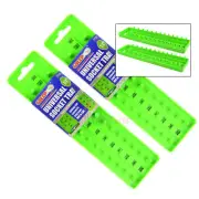 2 Pack 1/4" Socket Tray Organizer Metric SAE Adjustable Universal Green 67260