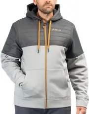 Klim Tamarack, zip hoodie , color: Light Grey/Dark Grey , size: XL