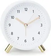 Alarm Clock 4.5" Bedside Analog Alarm Clock for Bedroom Battery Operated Round