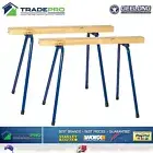 Saw Horse 2pc Pair PRO Trestle Steel Foldable Work Bench Stand Support Legs
