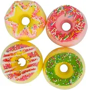 FOMIYES 4 Pack Adorable Doughnut Shape Sea Salt Foot Soaking Body Scrub Essential Oils Infused Relaxing Spa Experience Random Style