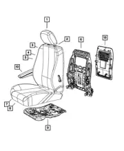 Genuine Mopar Front Headrest 1UQ97HL5AB