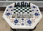 100% Genuine Stone I Marble Chess board table chess pieces , Gift for her
