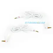 2X 4FT 3.5MM AUX L JACK MALE AUDIO STEREO CABLE WHITE FOR IPHONE 5S 5C IPOD NANO