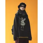 (U) UNVESNO AW19 復古 印花 鉚釘 加絨 衛衣 大學T