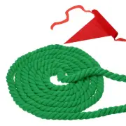 10' Tug of War Rope for Adults Teen Twisted Cotton Rope with Flag Green