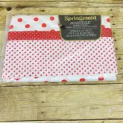 Vintage Springmaid Wondercale Red Double Flat Sheet Polka Dot Charmed Circle