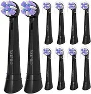 Pack of 10 Replacement Heads Compatible with Oral B iO 10 9 8 7 6 5 4 3 Series Electric Toothbrush, Medium Brush Heads, Black