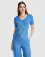 Lucy Rib V-Neck Knitted Top