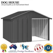 Outdoor Large Dog House Kennel Galvanised Steel Pet Puppy Animal Shelter Shed AU