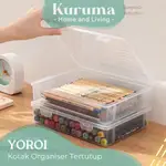 PERALATAN KURUMA YOROI 文具收納盒透明美學設備收納容器實用辦公工具收納盒 MINIMALIST S