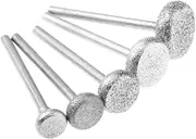 HDVCRNBAVW 5Pcs/Set Diamond Grinding Head 3mm Shank Abrasive Polishing Grinding Nail Bit Jade Stone Metal Cutting Carving Drill Burrs Hand Tool Accessories