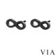 【VIA】符號系列 無限符號造型白鋼耳釘 造型耳釘 黑色