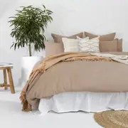 Bambury French Linen Quilt Cover Set-Tea Rose Super King