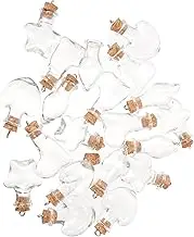20Pcs Miniature Glass Wishing Bottles with Cork Stoppers Transparent Drift Jars for DIY Crafts Storage Decoration for Weddings Parties Surprises
