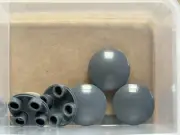 LEGO Parts - Dark Bluish Gray Plate, Round 2 x 2 (Boat Stud) - No 2654 - QTY 5