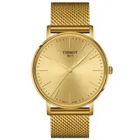 在飛比找PChome24h購物優惠-TISSOT 天梭 Everytime 經典雋永米蘭手錶-金