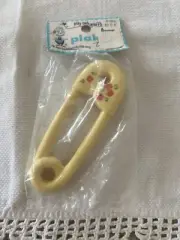 VINTAGE CELLULOID Diaper Pin BABY RATTLE TOY By Plakie