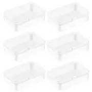 6 PCS Mini Clear Plastic Storage Containers Box Case with Lids Clear Rectangl...