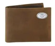 Zep-pro, Georgia Bulldogs Concho Emblem Crazyhorse Leather Bi-Fold Wallet