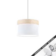 Snap Lighting Pierce Wide Fabric Downlight to Pendant Light Conversion Kit White Medium