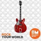 Hagstrom Super Viking Electric Guitar SemiHollow Left Hand Wild Cherry Transpar