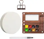Pocket Watercolor Travel Set: Compact Painting Kit, Portable Watercolor Supplies With 8 Slot Palette Box And Paper Pad For Artists Hobby Projects Cr