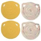 4 Pcs Potholders Trivets Set,Cotton Thread Weave Shape Coasters,Placemats8556