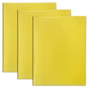 3x Marbig A4 Soft Touch Display Book for Paper/Documents Storage 12 Pockets YEL