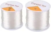 Clear Elastic Crystal Beading Thread Cord, 2 Roll Clear Elastic Beading Threads,Elastic Bracelet String Cord Clear Stretch Bead Cord,Elastic Stretch Thread Transparent Elastic Cord,Clear Bead String