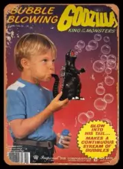 METAL SIGN Godzilla Bubble Blowing Godzilla Toy 10" x 14" Metal Sign 141WC221
