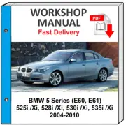 BMW E60 E61 525i 528i 530i 535i 2004 - 2010 SERVICE REPAIR WORKSHOP MANUAL ON CD