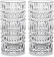 Highball Glasses [Set of 4] - 15oz Vintage Drinking Glasses Unleaded Glass Dishwasher Safe for Easy to Cleaning - Cut-glass Tall Water Tumblers for Table Top of Holiday Party