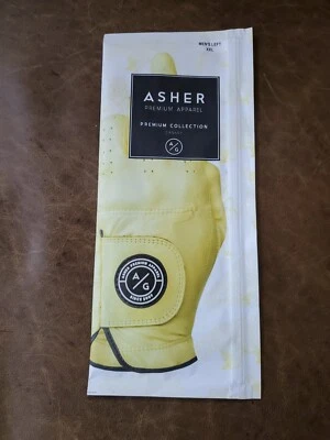 Brand New! Men's ASHER Premium Leather Golf Glove Left XXL Canary