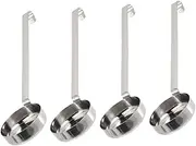 BESPORTBLE Stainless Steel Pizza Sauce Spoon Flat Edge Measuring Scoop Ladle for Soup Large Serving Spoons Multi-Purpose for Home Commercial Use