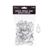 Mega Crafts - 1/2 Pound Acrylic Decorative Ice Rock Teardrops - Clear