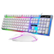 ZGUANGBA G21B Wired 104-Keys Gaming Keyboard and Mouse Set RGB Backlit Mechanial-Feeling Keycaps Waterproof Ergonomics U