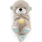 Lovely Cartoon Otters Cuddly Toy with Music Portable Newborns Activity Toy for Boys Girls Children Grey