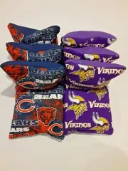 8 Cornhole Bag Set Corn Hole Chicago Bears and Minnesota Vikings