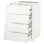 METOD base cb 4 frnts/2 low/3 md drwrs, white Maximera/Voxtorp matt white, 60x60x80 cm