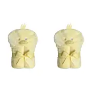 2x Ollie & Paige Kids/Children Hooded Bath Towel/Wrap Puddles The Duck Yellow