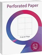 LINGLONG Premium Perforated Paper 8.5 x 11" 6 up per Page White 4-1/4 X 3-2/3" Cardstock 21lb 500 Sheets US Letter paper for Statements, Invoices (6 up per Page White (4-1/4 X 3-2/3"), 500 Sheets)