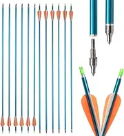 SHARROW 31'' Aluminum Arrows Spine 500 Hunting Targeting Arrow Practice Archery for Compound Bow Recurve Bow