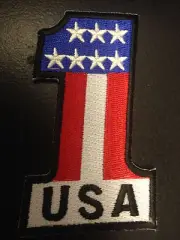U.S.A #1 PATCH BIKER PATCH 3.25" X 1.75", BIKER PATCHES, FLAG PATCHES, USA PATCH