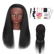 100% Human Hair Mannequin Head 16" Hairdresser Cosmetology Manikin Training