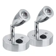 2x 12V LED Interior Spot Reading Light Wall Lamp Switch For Caravan Camper Boat